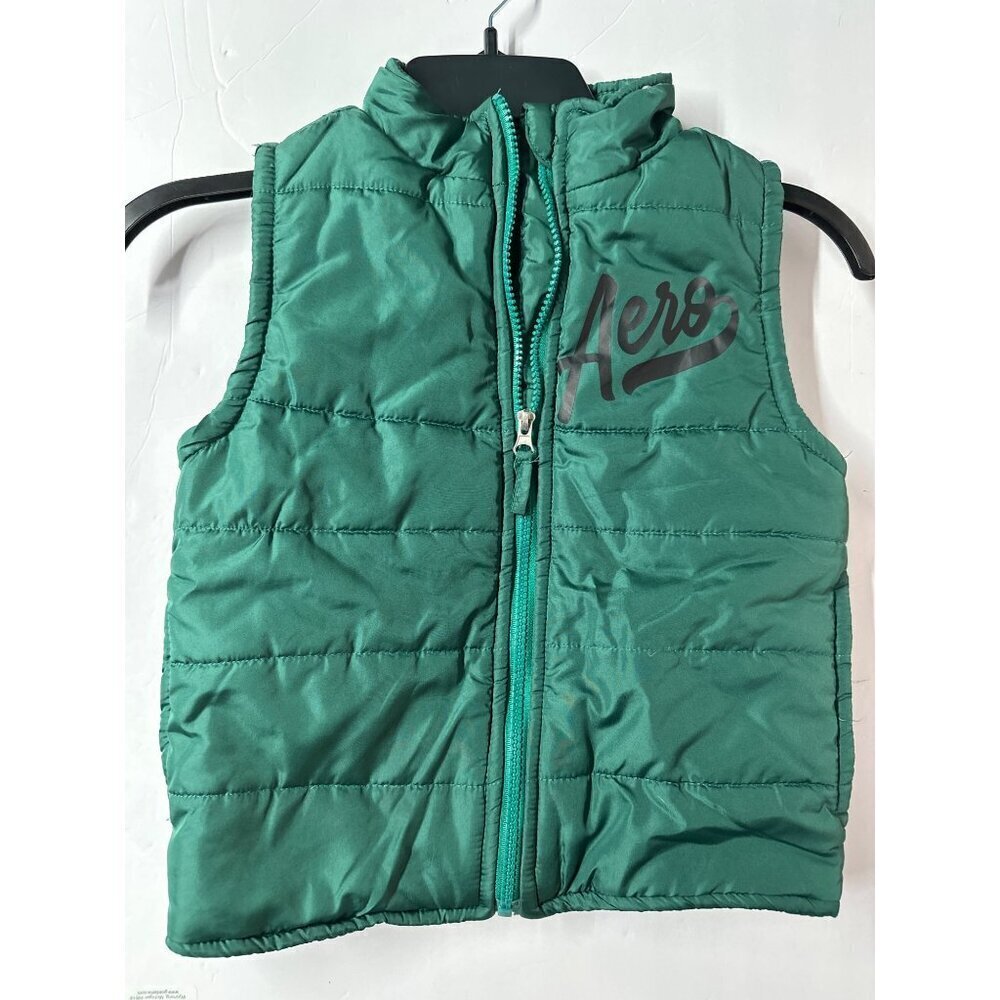 Aeropostale Boys 5/6 Green Vest Retro Y2K Pullover Layering Jacket fall school - Picture 6 of 6